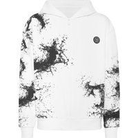 Kapuzenpullover mit abstraktem Splash-Print und Reißverschluss