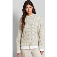 Rundhals Pullover mit Lochmuster