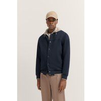 Herren Sweatjacke mit marineblauem Collegekragen