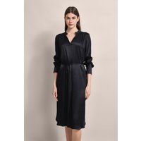 Elegantes V-Ausschnitt Midi-Hemdkleid mit Gürtel