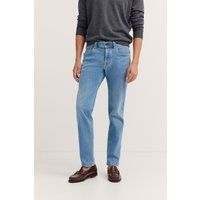 Schmal geschnittene Jeans aus hellem Denim