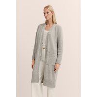 Lange Strickjacke mit offener Vorderseite und Taschen