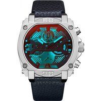 Markante Chronographenuhr mit Lederarmband
