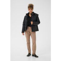 Schwarze Steppjacke mit Kapuze