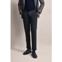 Schlanke Plaid-Chino-Hose mit Kordelzug