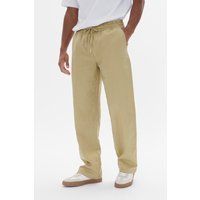 Beige Freizeithose aus Leinenmischung