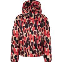 Gemusterte Steppjacke mit Kapuze