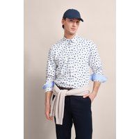 Bedrucktes Button-Down Oxford Hemd