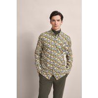 Oxford-Hemd mit Blumenmuster und Knopfleiste