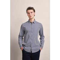 Gestreiftes Baumwollhemd mit Modern Fit
