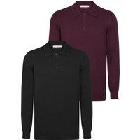 Langärmeliges Herren-Polo-Strickshirt
