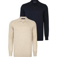 Langärmeliges Herren-Polo-Strickshirt