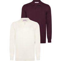 Langärmeliges Herren-Polo-Strickshirt