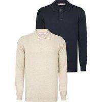 Langärmeliges Herren-Polo-Strickshirt