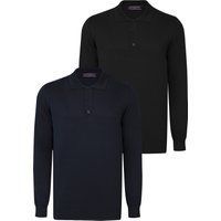 Langärmeliges Herren-Polo-Strickshirt