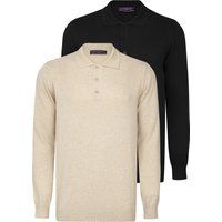 Langärmeliges Herren-Polo-Strickshirt