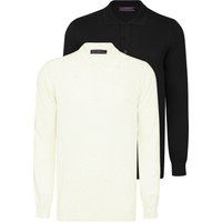 Langärmeliges Herren-Polo-Strickshirt