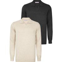 Langärmeliges Herren-Polo-Strickshirt