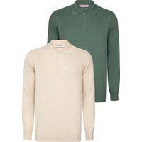 Langärmeliges Herren-Polo-Strickshirt