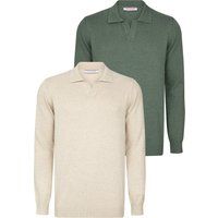 Langärmeliges Herren-Polo-Strickshirt