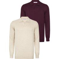 Langärmeliges Herren-Polo-Strickshirt