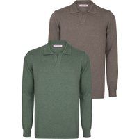 Langärmeliges Herren-Polo-Strickshirt