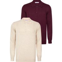 Langärmeliges Herren-Polo-Strickshirt