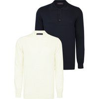 Langärmeliges Herren-Polo-Strickshirt