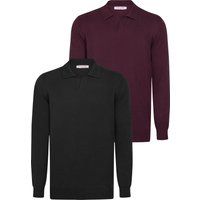 Langärmeliges Herren-Polo-Strickshirt