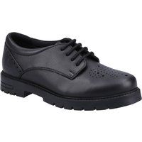 Hush Puppies Jayne Lace Up SNR Mädchenschuhe Aus Schwarzem Leder Mit Schnürung