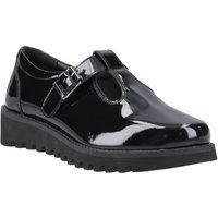Hush Puppies Florrie T-Bar Mädchenschuhe Aus Schwarzem Leder