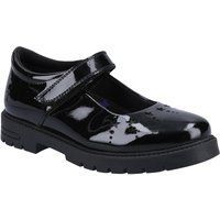 Hush Puppies Sabrina Patent JNR Mädchenschuhe Aus Schwarzem Leder