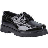 Hush Puppies Lucy Mädchenschwarze Bootsschuhe Aus Leder