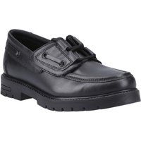 Hush Puppies Lucy Mädchenschwarze Bootsschuhe Aus Leder