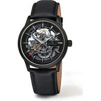 Schwarze skelettierte Automatikuhr