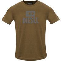 Unifarbenes Logo Baumwoll Freizeit T-Shirt