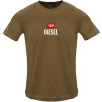 Braunes Baumwolljersey-T-Shirt mit Logo