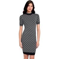 Figurbetontes Mini-Kleid mit Muster und Stehkragen