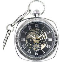 Mechanische silberne Skelett-Taschenuhr