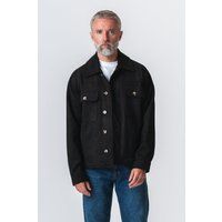 Schwarze Herrenjacke mit Knopfleiste