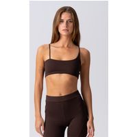 Minimalistisches braunes Mini-Top mit Trägern