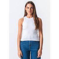 Weißes geripptes Tanktop Klassisch