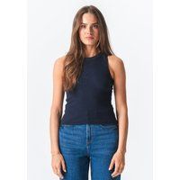 Geripptes Tanktop in Marineblau