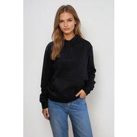 Essential Schwarzer Kapuzenpullover Lockere Passform