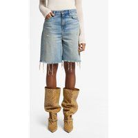 Distressed Denim Bermuda Shorts