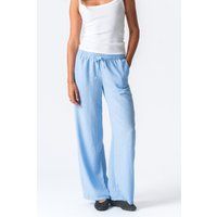 Hellblaue weite Leinenhose