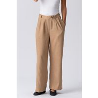 Leinenhose mit Falten und lockerer Passform
