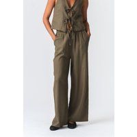 Weite Leinenmischung Hose