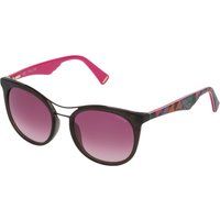 Runde Sonnenbrille mit gemusterten Bügeln