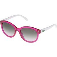Rosa Acetat Sonnenbrille mit weißen Bügeln